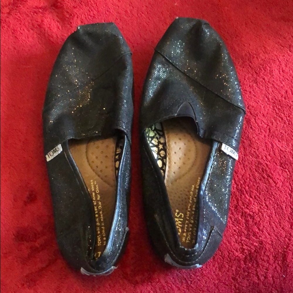 Black glittery Tom shoes